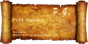 Piff Györgyi névjegykártya